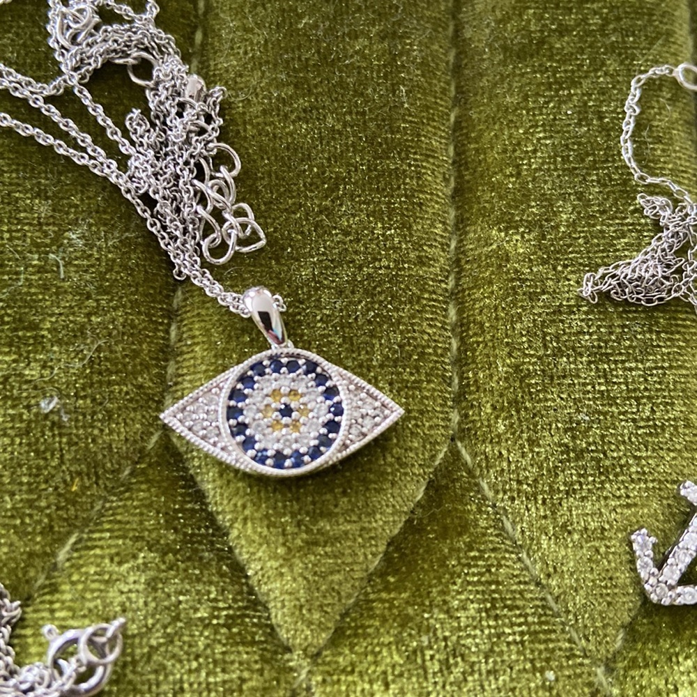 Sterling silver and created gemstone necklaces ! - Picture 7 of 7